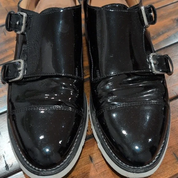 The Office Of Angela Scott Mr. Sterling Monk Strap Patent Shoes Oxford 38.5